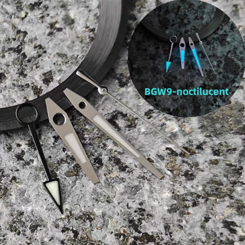 44mm GS Mod Dive Watch Case For NH34 NH35 36 with Tai Chi Bezel BGW9 Lume Sterile Dial Case Hands Ice Blue Luminous Mineral Glass