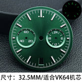 Speedmaster Dila 32.5mm two-eye luminous for VK64 quartz movement Chronograph Customizable vk64 hands