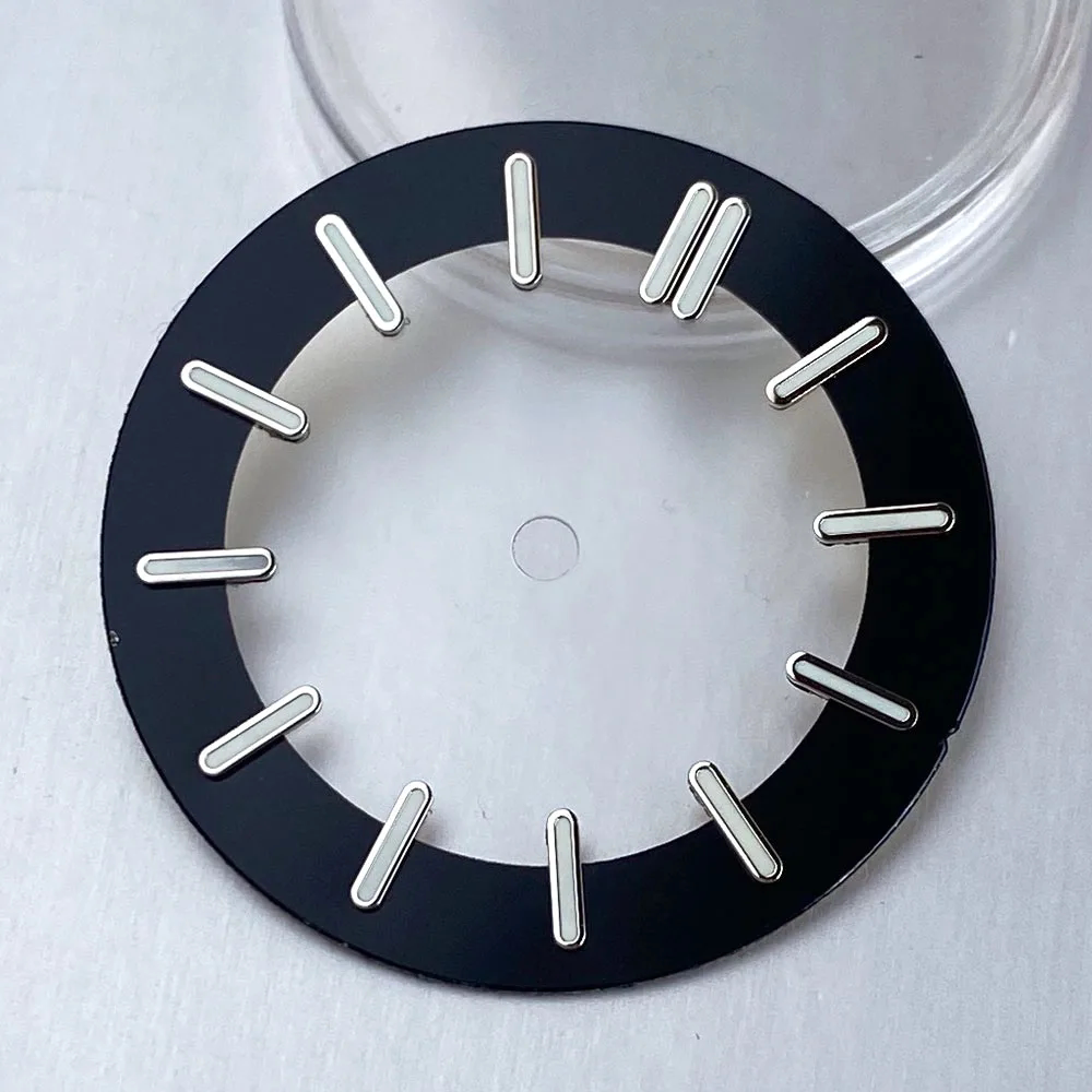 29MM skeleton watch dial Transparent fits NH35 NH38 NH70 NH71 NH72 green luminous nails