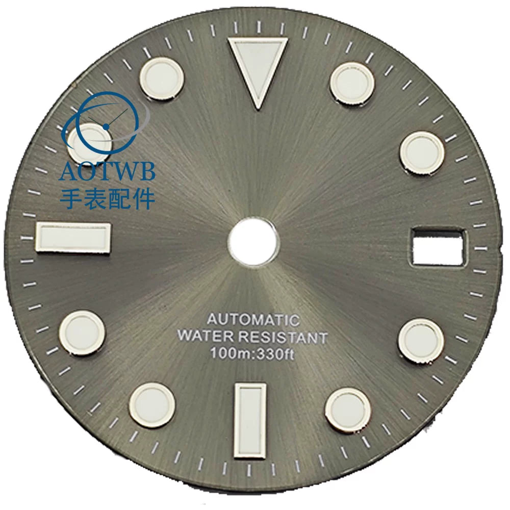 28.5MM Submariner Dial sunburst Blue luminous NH35 NH34 ETA2824 PT5000 Miyota8215 ST2130