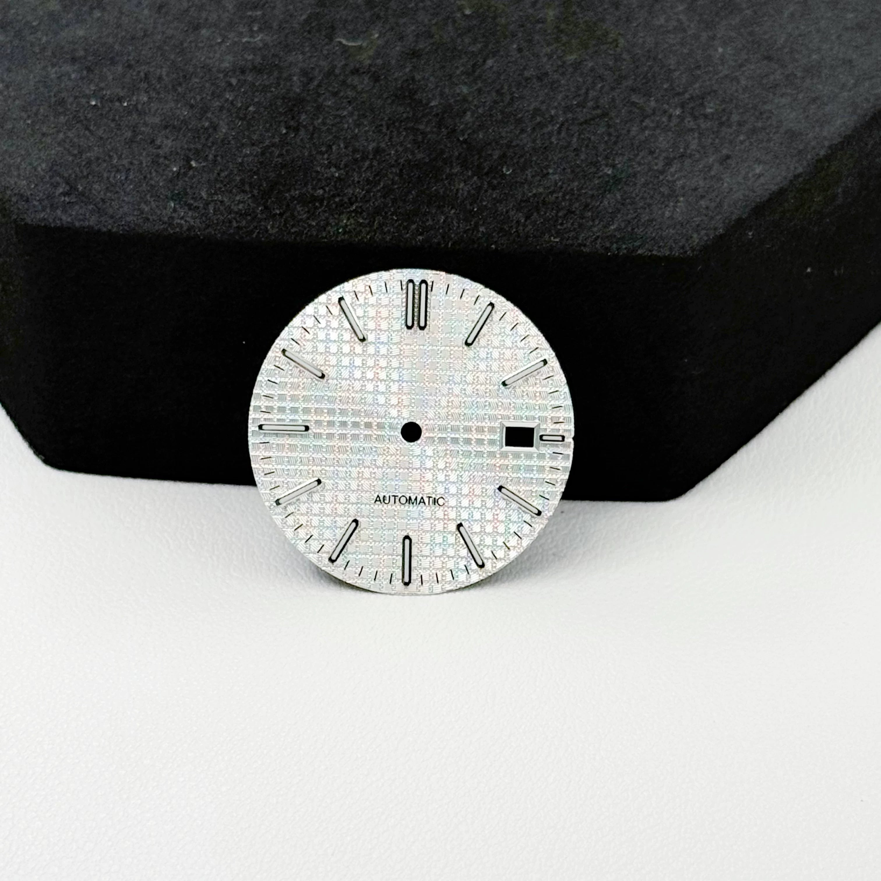 Sterile 31.8MM Waffle dial For nh35 movement green luminous Royal oak Prx watch accessories