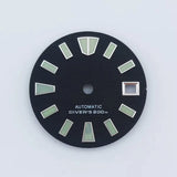 29Mm watch dial green luminous light for NH35 NH36 MOVT movement half sterile Scripts above 6