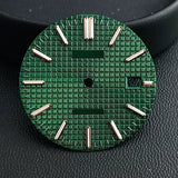 31.8mm Waffle Watch Dial no logo Sterile Green luminous for NH35/NH36 custom logo Available Prx