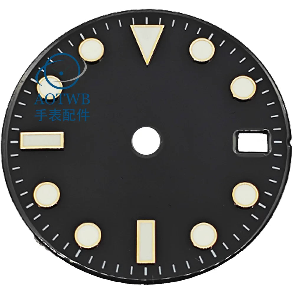 28.5MM Submariner Dial sunburst Blue luminous NH35 NH34 ETA2824 PT5000 Miyota8215 ST2130