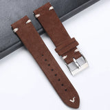 Suede leather Strap Quick-release real cowhide flip leather strap 18 20 22 24mm unisex