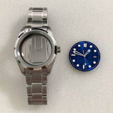 38MM AirKing / explorer watch case 316L stainless steel case sapphire for NH35 NH34 NH36 Nh38 etc movement