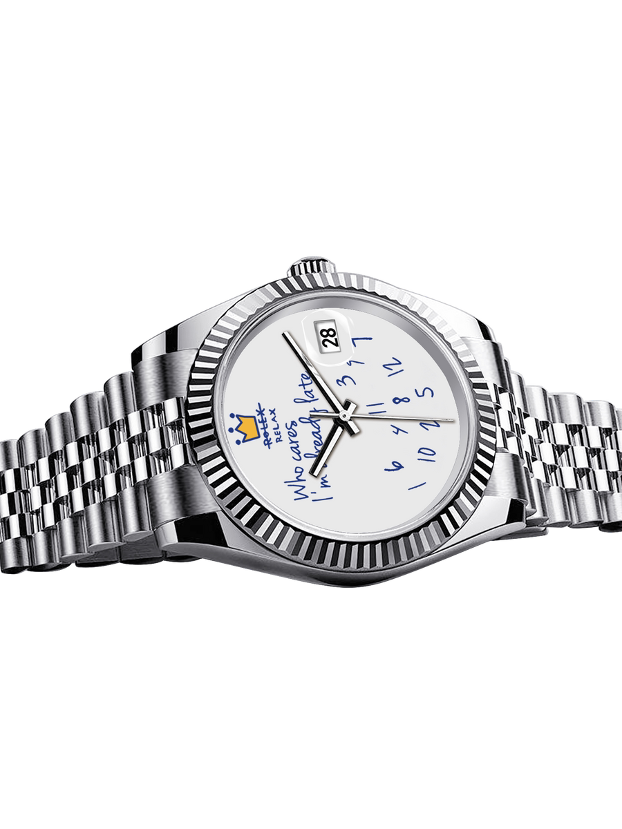 36MM / 39MM Datejust Watch Who Cares Im Already Late with Relax Crown TMI NH35 Automatic Sapphire 10ATM