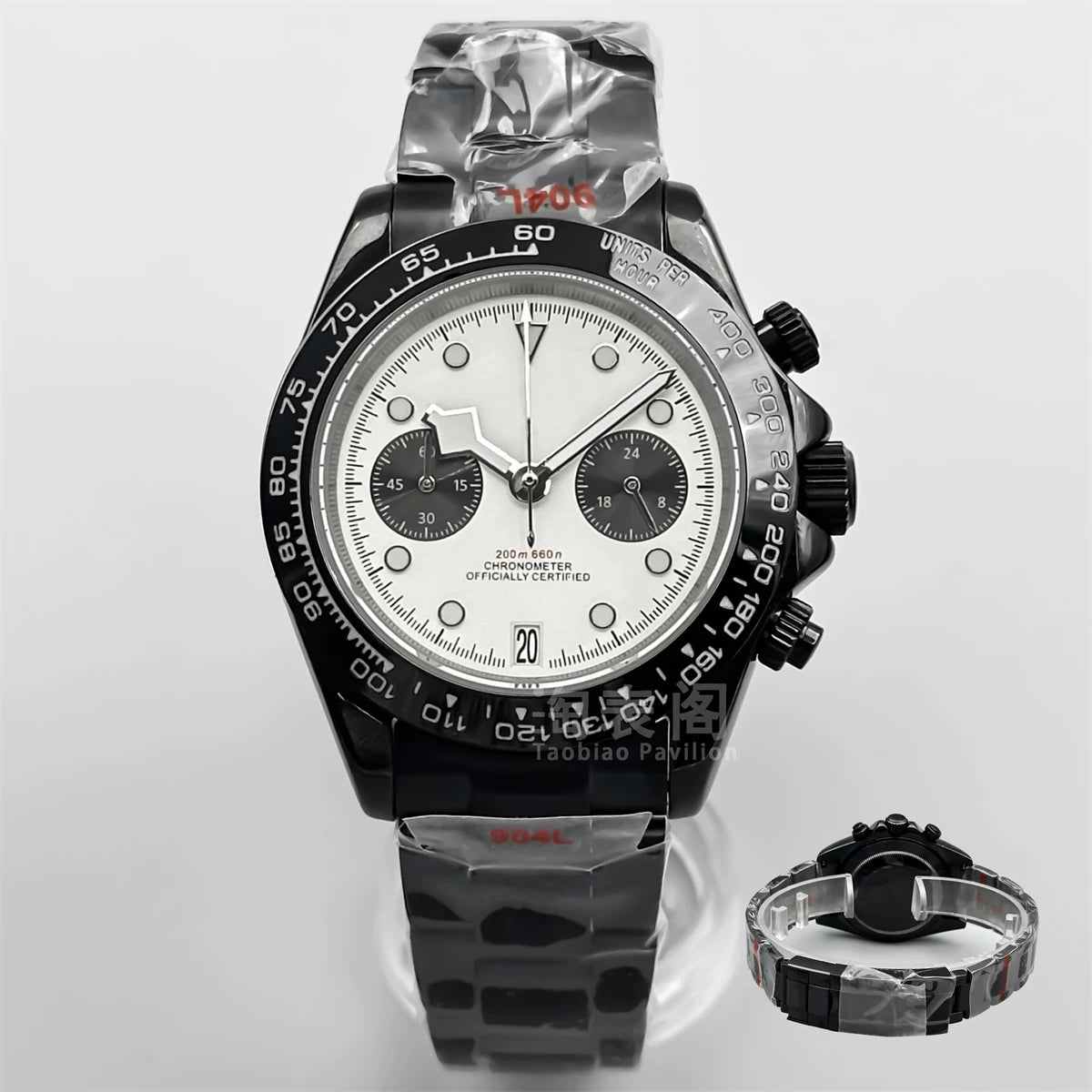 39Mm VK64 Datona Watch 2 eyes Chronograph Quartz 5-pin green 39Mm VK64 Datona Watch 2 eyes Chronograph Quartz 5-pin green