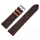 British retro Harris tweed leather strap for pilot watches 18/20/22/mm