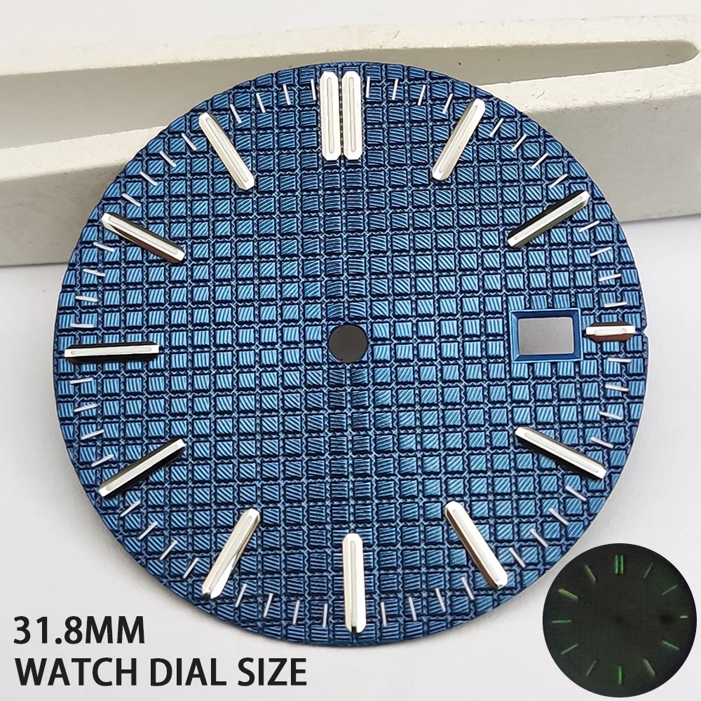31.8MM Oak Watch Dial Luminous Suitable for NH35A Movement Rose Gold blue green white Prx
