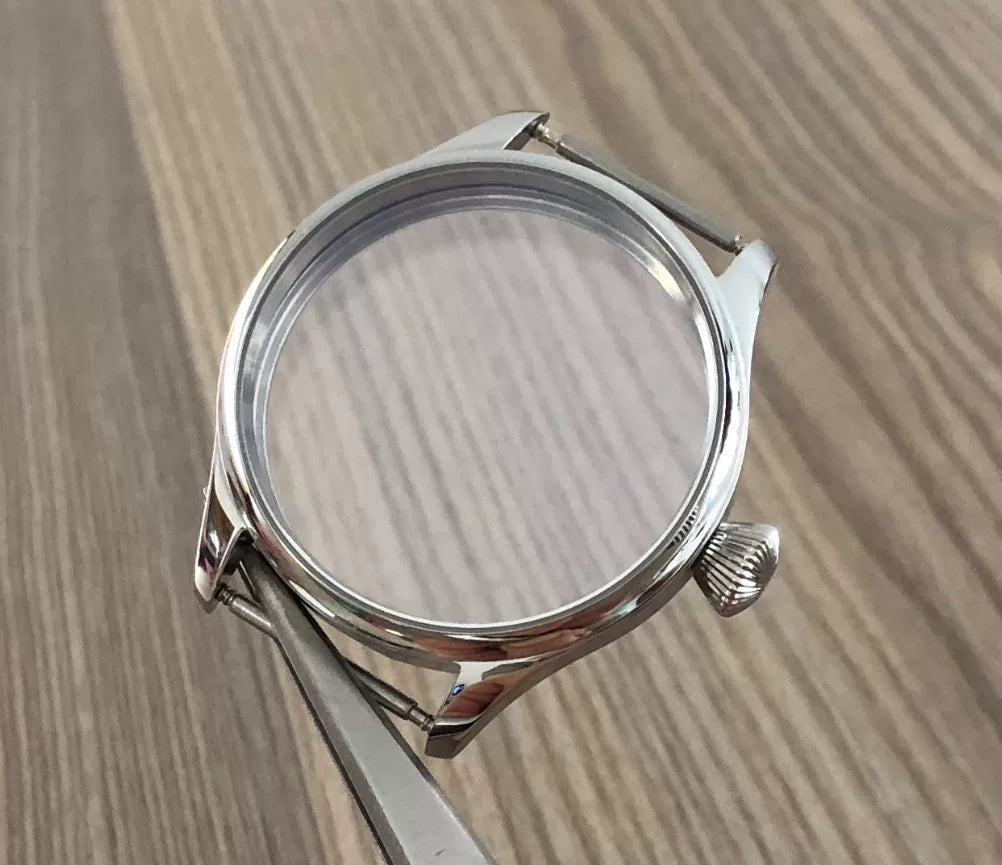 40mm pilot case for ETA6497/6498 movements Sapphire Crystal screw-in pilot 316L stainless steel