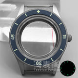 40MM titanium-coated Fifty Fathoms Watch Case Luminous Bezel Domed Sapphire for NH35 36 ETA2824 PT5000 movement 10Bar