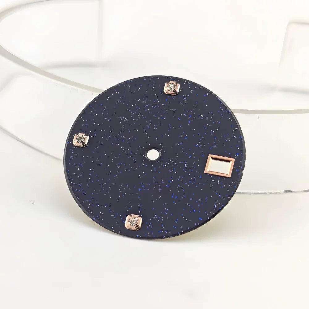 NH35 Starry dial enamel surface blue gold sand NH36/4R35 mechanical watch watch accessories size 28.5mm