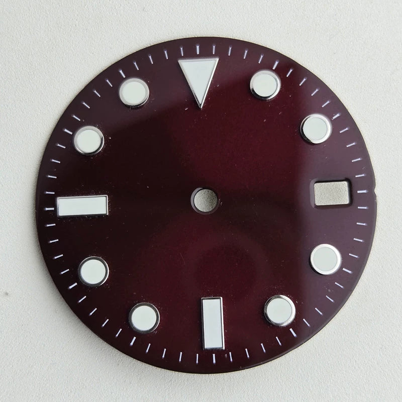Enamel  Dial Sub style 28.5MM Watch Accessories Full Sterile for NH35/36 Movement Blue Lume