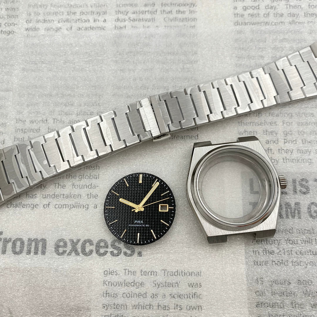 PRX Super Player Watch Case +Dial Hands 40mm NH35 Movement Sapphire GlassBack 5ATM fit 31.8mm Dial