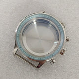 41mm Chronograph watch case for vk63 quartz Movement 316l stainless steel mineral glass