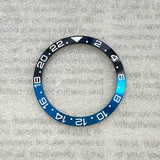 GMT Bezel Insert aluminum bezel 38mm x 30.6mm for GMT MASTER etc case pepsi