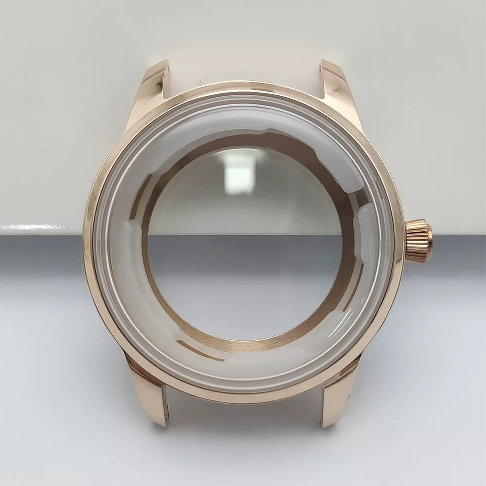 40Mm cocktail watch case 316 stainless steel bubble mirror for NH35/36/NH4R/NH38 movements pilot case glass back