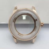 40Mm cocktail watch case 316 stainless steel bubble mirror for NH35/36/NH4R/NH38 movements pilot case glass back