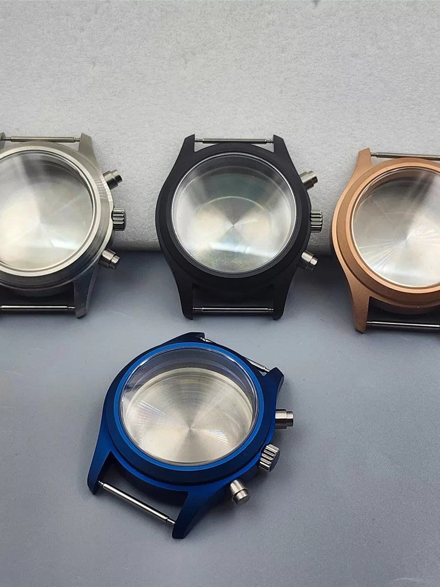 39MM VK67 Watch Case Little Prince style sapphire glass stainless steel watch case for VK63 VK64 VK61 etc quartz movement