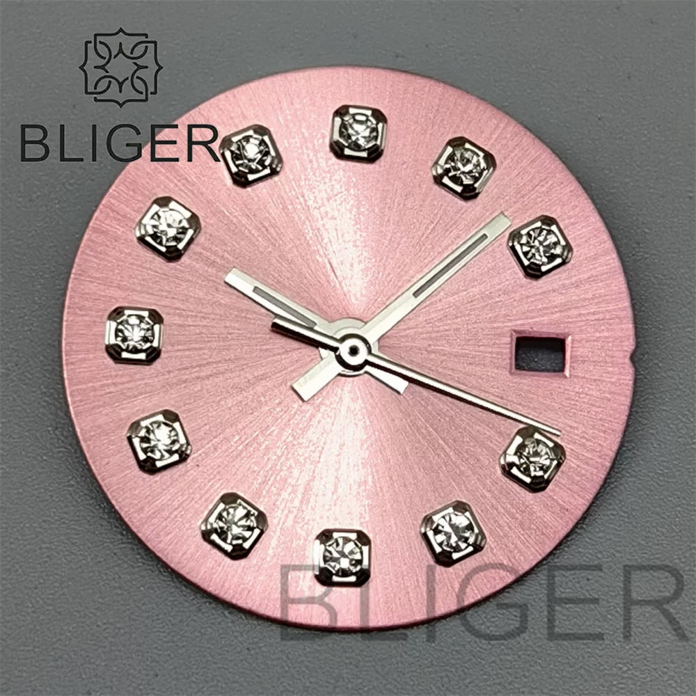 20.5Mm women's Dial sunburst MOP diamond silver nail sterile with hands for NH05 movement