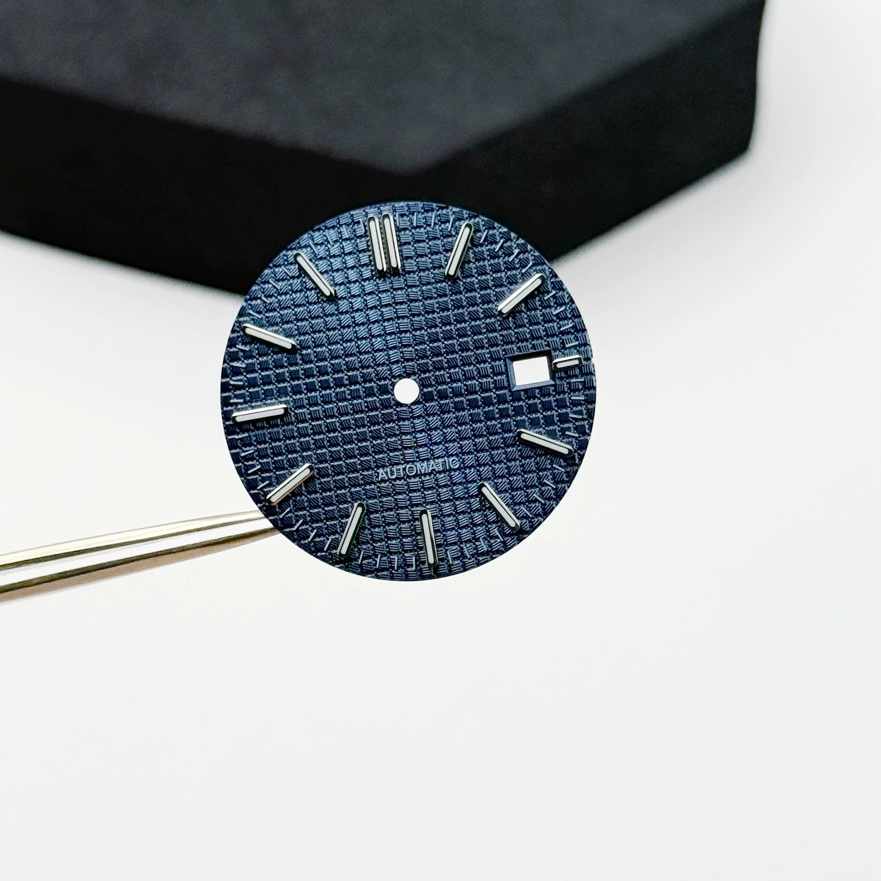 Sterile 31.8MM Waffle dial For nh35 movement green luminous Royal oak Prx watch accessories