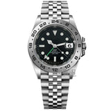 40Mm Quartz GMT Watch Swiss Ronda 515 Men's Watch 24 Hours GMT Fixed Bezel Sapphire Glass Calendar