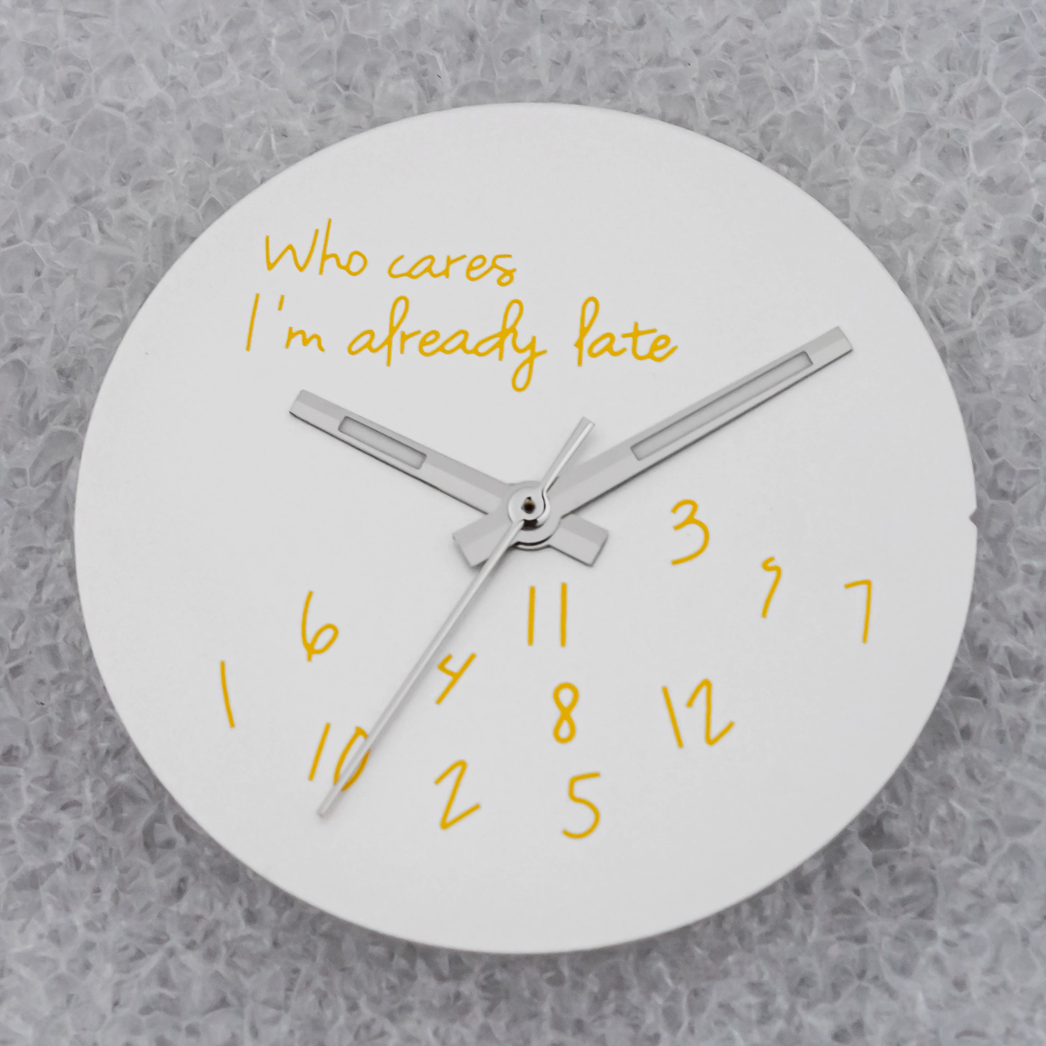 NO Date Window Dial Who Cares I'm Already Late for NH35 movement 28.5mm Green Lume Hands