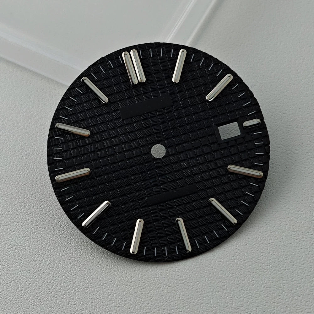 Full Sterile 31.8mm Waffle Dial green luminous dial for NH35 mechanical movement PRX Royal Oak AP etc