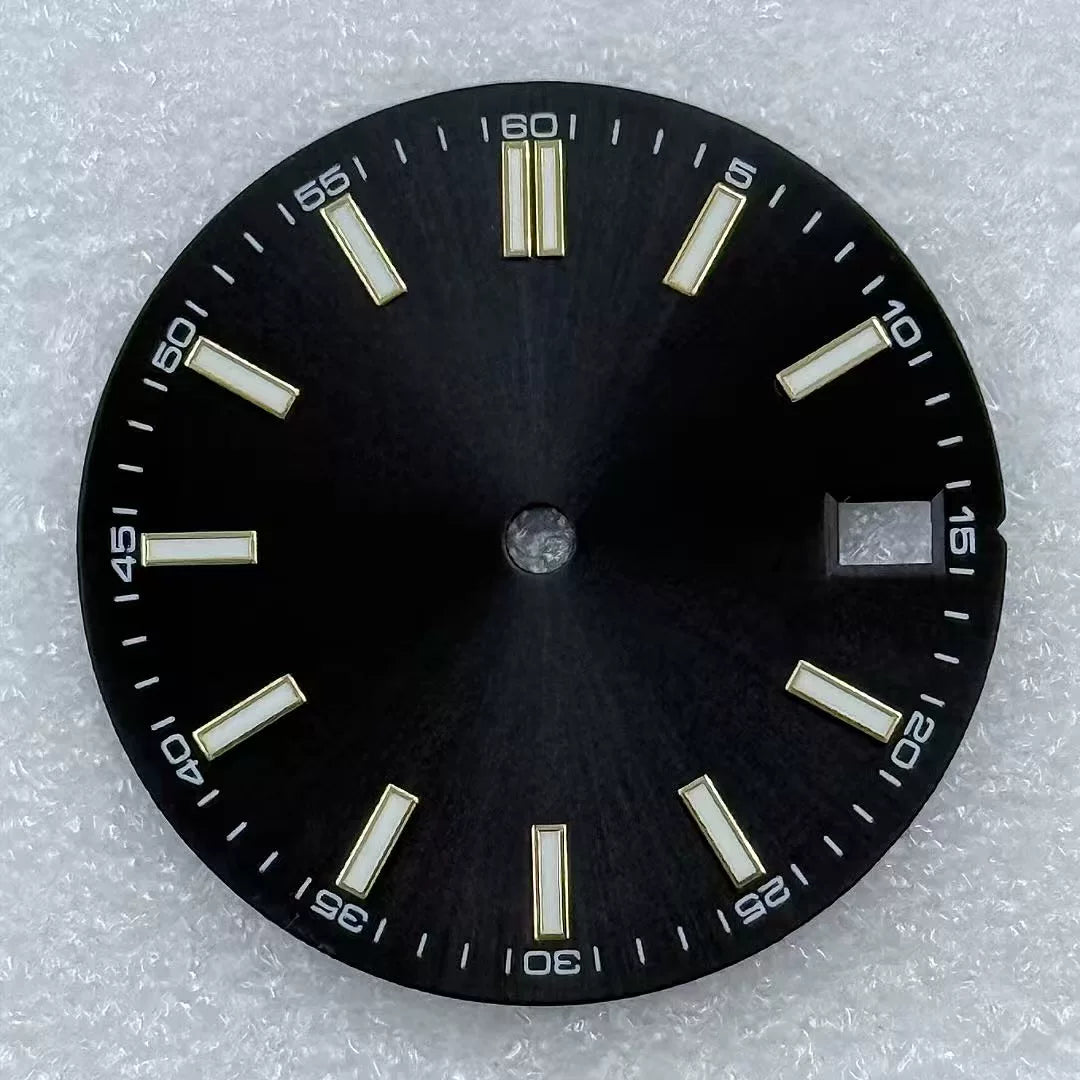 28.5mm double nail Dial with number minute mark Green luminous for NH35 movement