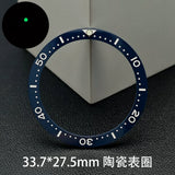 SKX13 Bezel incert Watch accessories 33.7 * 27.5MM high-quality flat-bottomed ceramic ring Digital scale ring Ceramic ring
