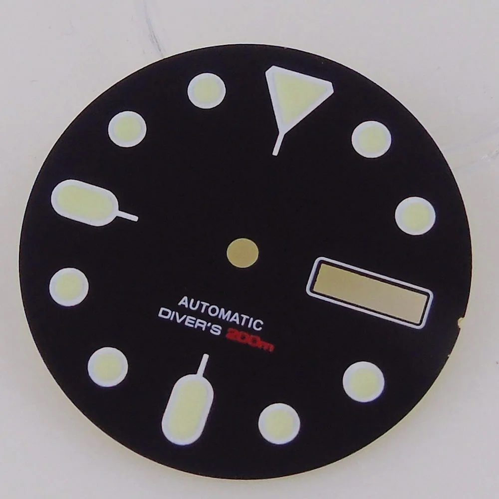 29MM dial for NH36 calendar week green luminous 3/3.8 position SKX007