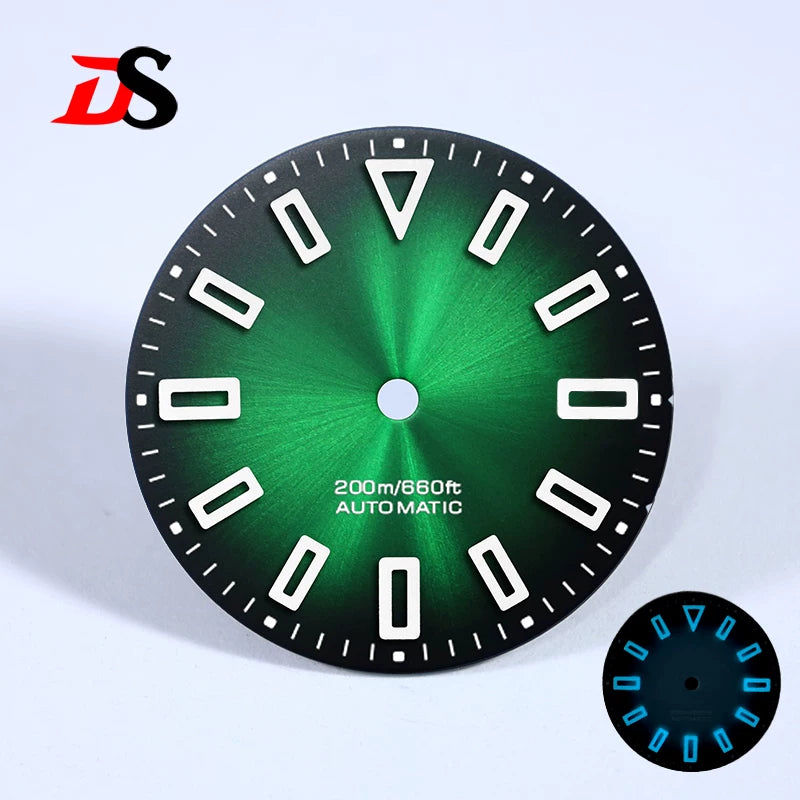 Premium Watch Dial Sunburst No date window 28.5mm hollow marker 60C luminous modification for NH35 / Miyota T9015/ ETA2824 PT5000