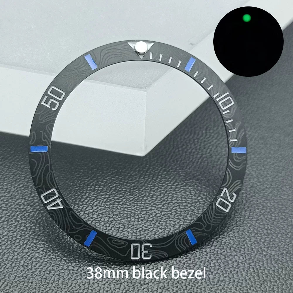 Ceramic SUB bezel carbon brazing pattern ceramic ring luminous ceramic ring original water ghost ring modified bezel