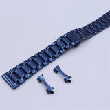316L Solid Stainless Steel Bracelet Butterfly Buckle Flat End Blue Gold Silver Black Rose Gold+ Curved End link
