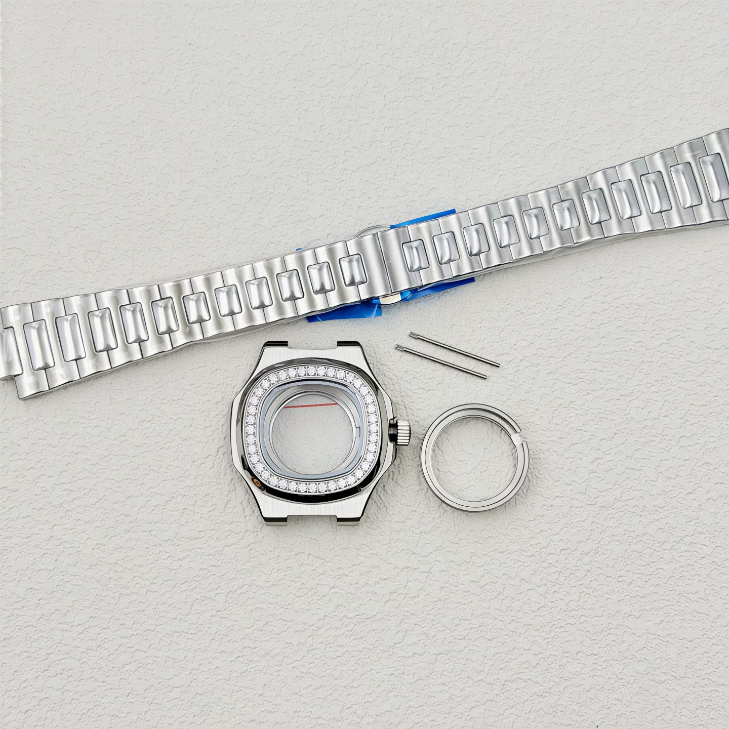 New 35MM Nautilus Watch Case Men / Women Diamond bezel NH05 AUTOMATIC Sapphire for 22.3MM Dial