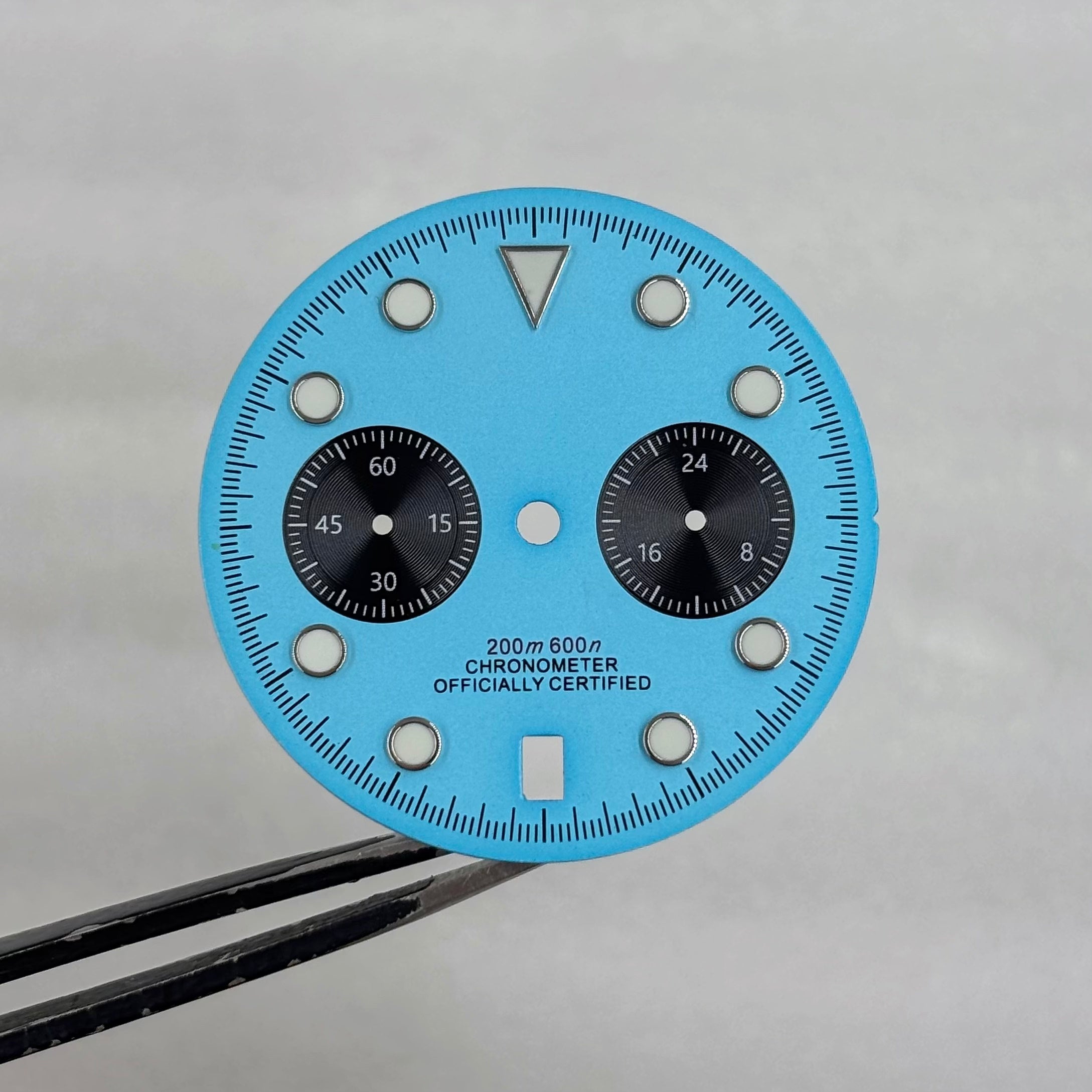 32.5mm Speedmaster VK64 Dial for quartz movement green luminous 2 eyes