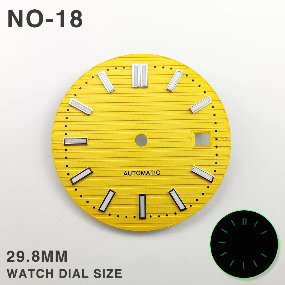 29.8MM Nautilus Dial for Miyota 8215 ETA 2836 2813 green luminous watch part
