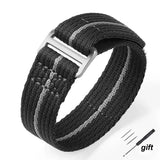 Japanese buckle elastic nylon strap 20mm 22mm long or shorter middel line suitable for any fit watches