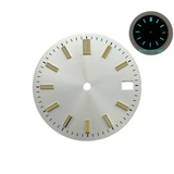 28.5mm NH35 Dial Log Marker Sunburst Surface BGW9 Luminous Dial blue