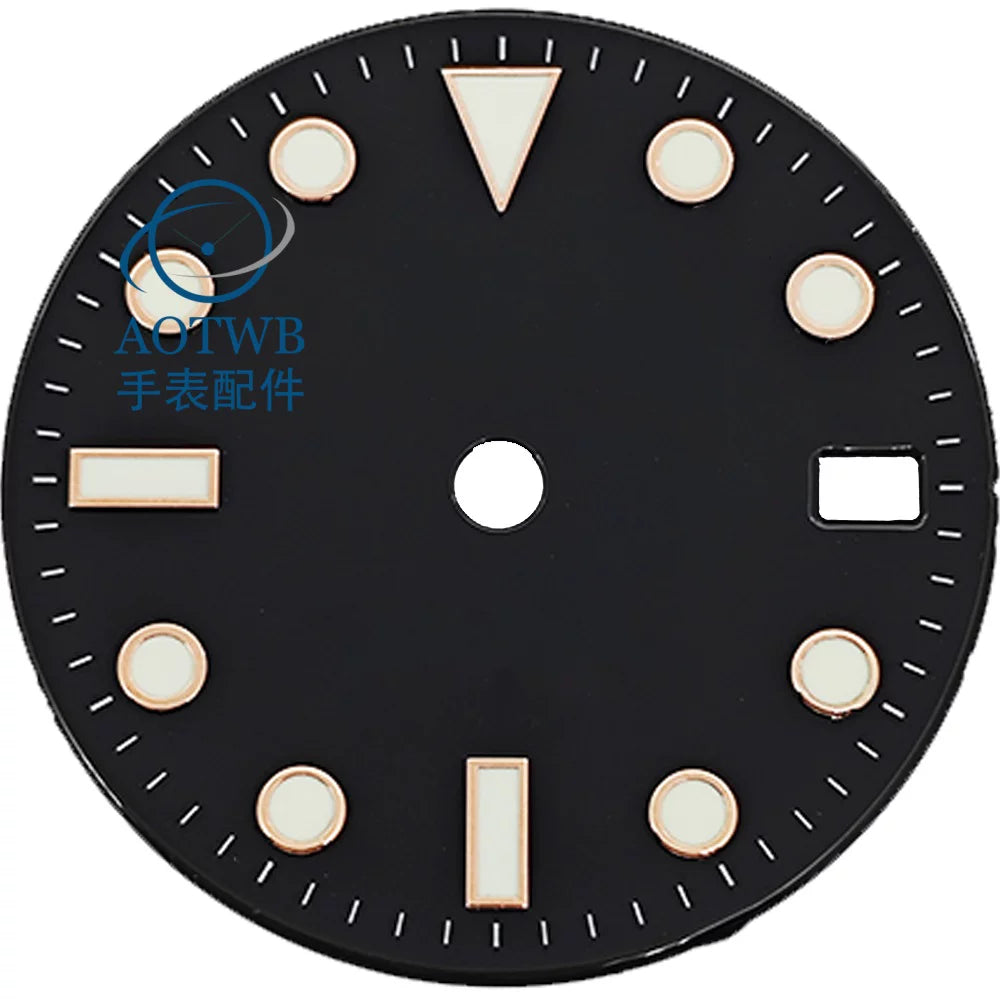 28.5MM Submariner Dial sunburst Blue luminous NH35 NH34 ETA2824 PT5000 Miyota8215 ST2130