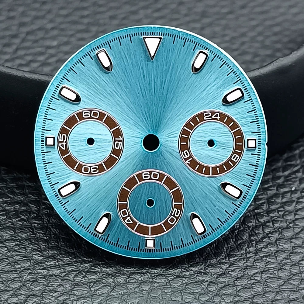 29Mm VK63 Dial luminous suitable for multi-function quartz movement Chronograph and supports customized logo.