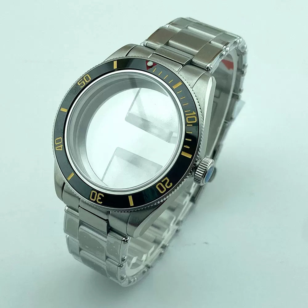39MM BB58 Watch Case with Oyster Bracelet dome sapphire glass case for NH35NH36ETA2824 movement