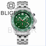 41MM Quartz VK63 Seamaster Chronograph  Sapphire Glass Green Luminous 5ATM