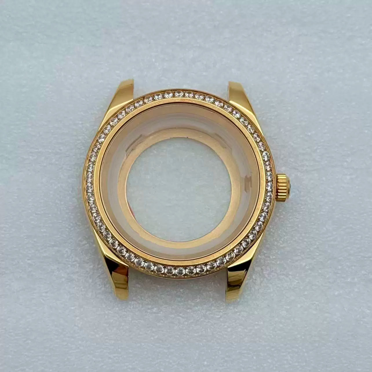 MIyota 8285 watch case Smooth bezel fluted diamond sapphire 316 stainless steel 31mm dial 10ATM