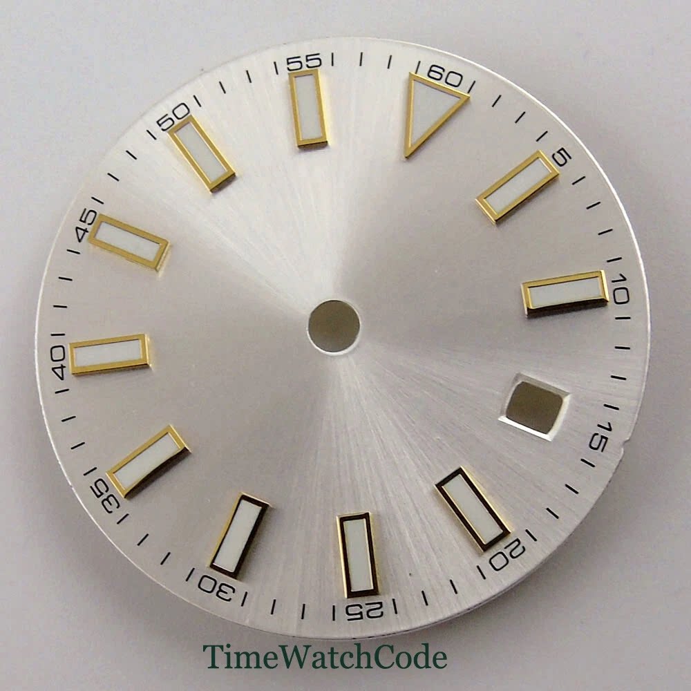 Sterile 29mm Watch Dial ETA2824 PT5000 NH35 Calendar Window Accessories Green Luminous 60 number