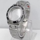 39MM BB58 Watch Case with Oyster Bracelet dome sapphire glass case for NH35NH36ETA2824 movement