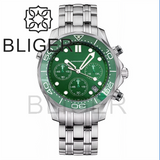41MM Quartz VK63 Seamaster Chronograph  Sapphire Glass Green Luminous 5ATM