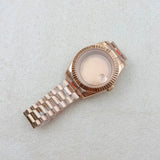 36MM/39MM Datejust Watch Case With Presidential Strap Set Sapphire Glass for NH35/NH36,34 38 etc Movement 10ATM