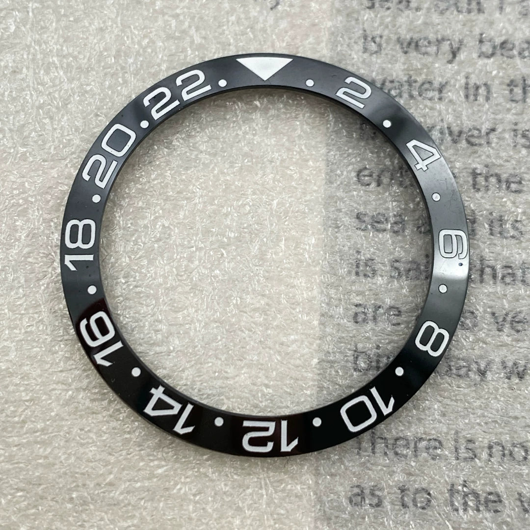 GMT Bezel Insert aluminum bezel 38mm x 30.6mm for GMT MASTER etc case pepsi